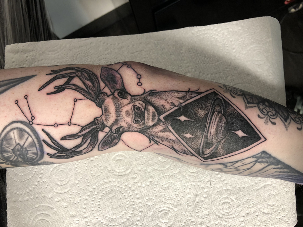 Custom Sleeve Tattoo by Underground Tattoos Watford