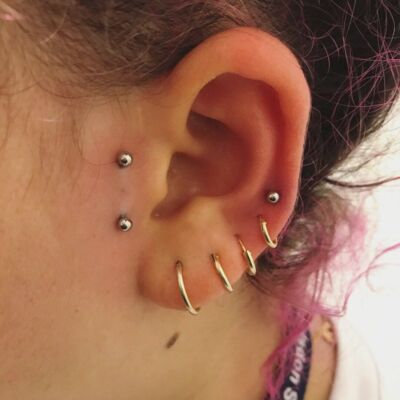Surface Tragus Piercing by Underground Tattoos Watford